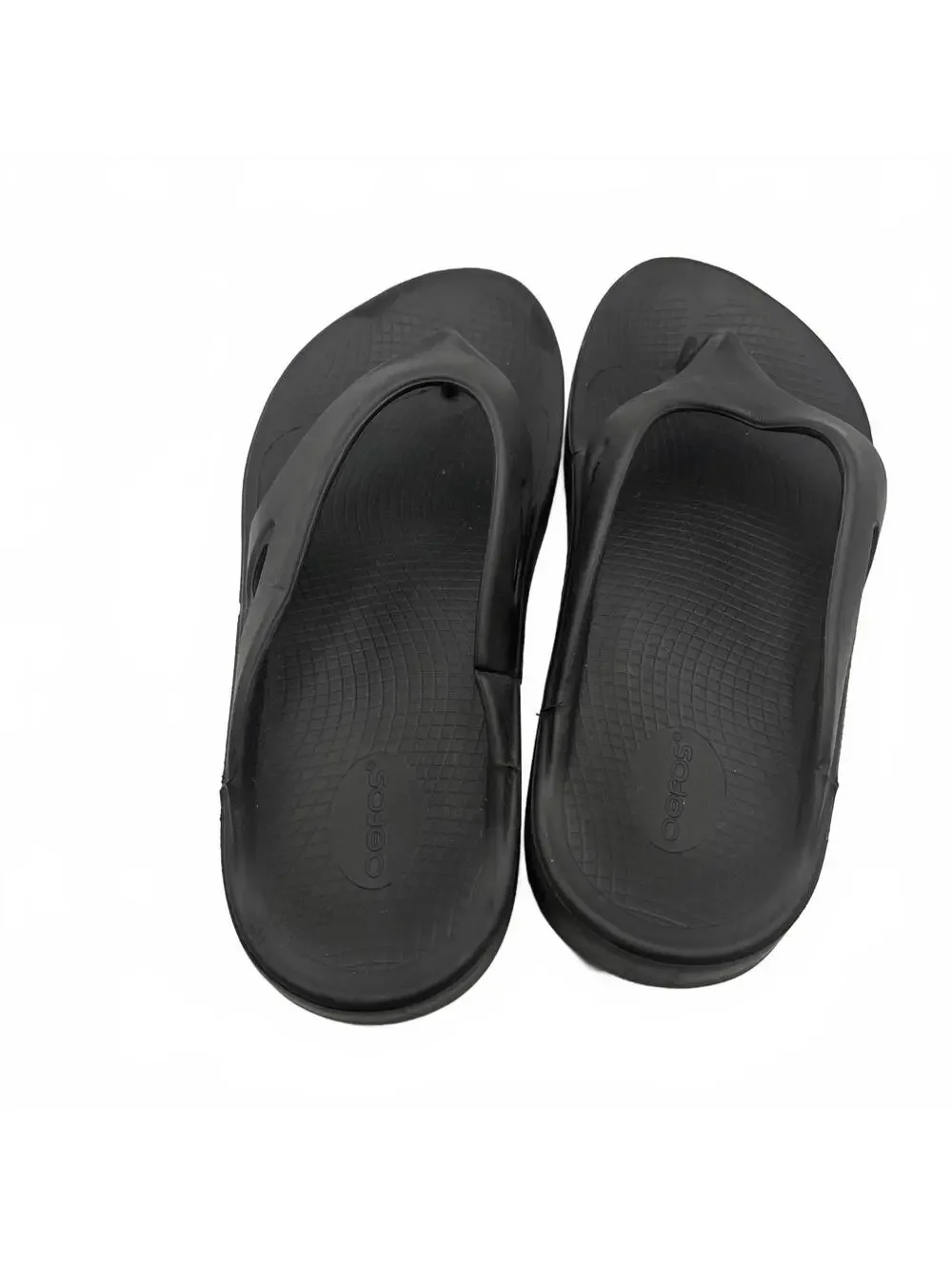 Oofos Black Flip Flop Sandals Shoes Men's Size 12 Women's Size 14